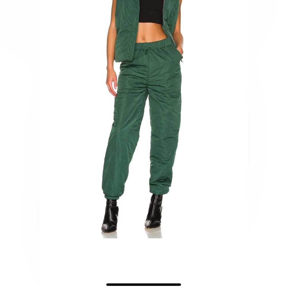 Trish Puffer Pants in Forest Green